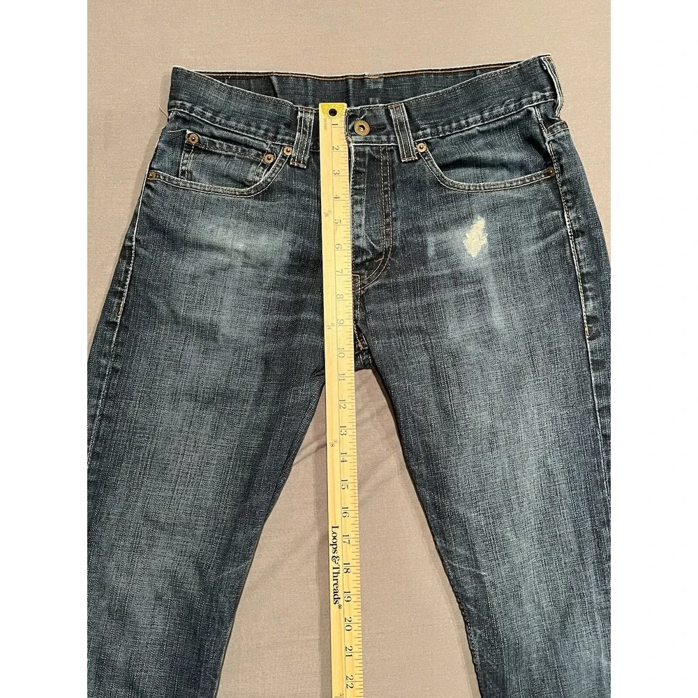 Levi's 511 Jeans Mens 32x32 Blue Skinny Fit Distressed Denim 100% Cotton